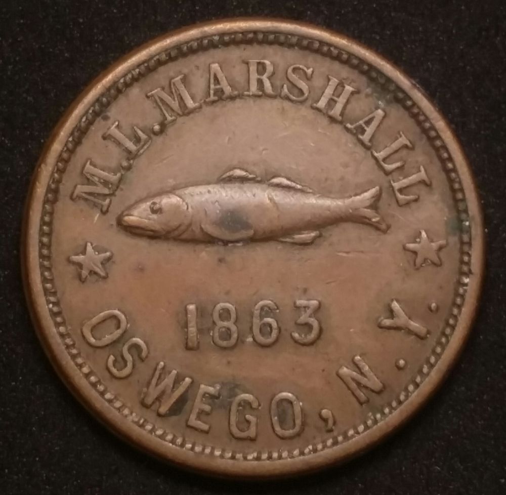 1863-M.l.-Marshall-Token-Oswego-N.y.